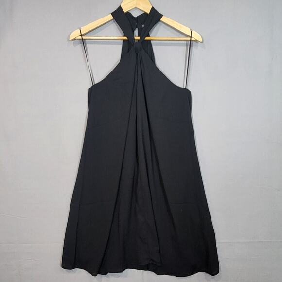 Revolve Krisa Twisted Halter Mini Dress Black - Woman's SZ M - NWT - Picture 1 of 6